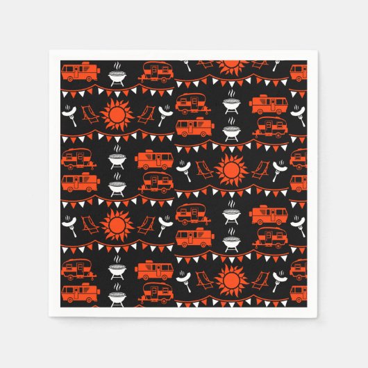 Serviette En Papier Décor camping Caravan (Devant)