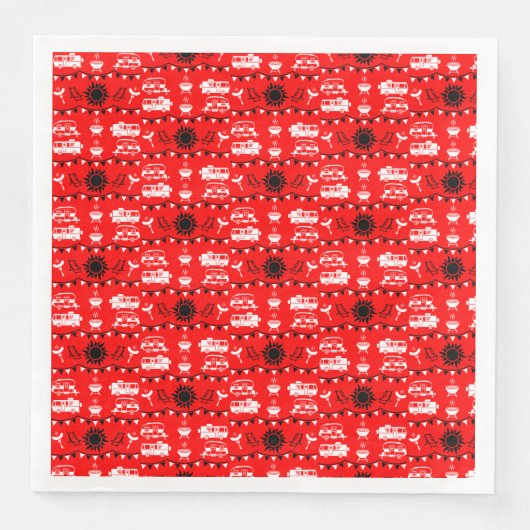 Serviette En Papier Décor camping Caravan (Devant)