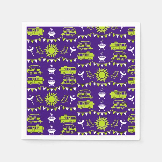 Serviette En Papier Décor camping Caravan (Devant)