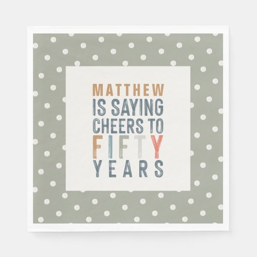 Serviette En Papier Décor d'accessoires de fête du 50e anniversaire (Devant)