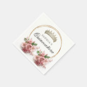 Serviette En Papier Décor d'anniversaire de la Quinceañera Rose (Coin)
