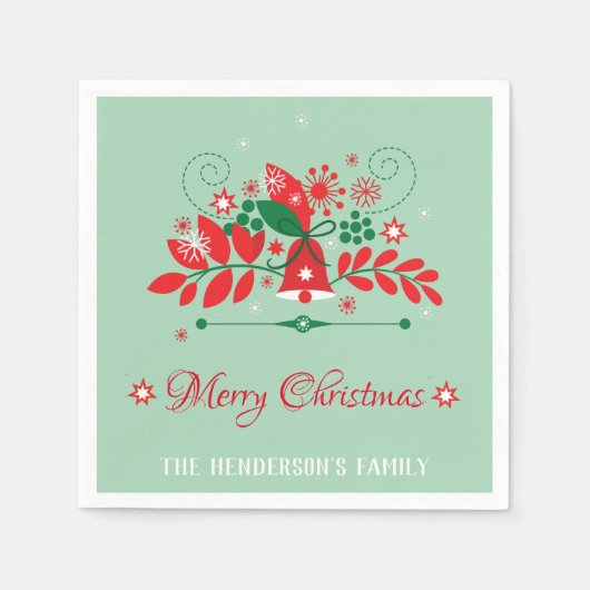 Serviette En Papier Décor de couronne de Noël (Devant)