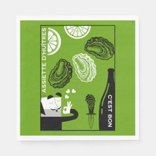 Serviette En Papier Décor de cuisine de campagne pour huîtres