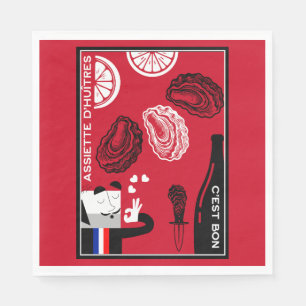 Serviette En Papier Décor de cuisine de campagne pour huîtres