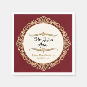 Serviette En Papier Décor de fête d'anniversaire de Mis Quince Anos
