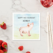 Serviette En Papier Décor de fête d'anniversaire pour le petit cochon (En situation)