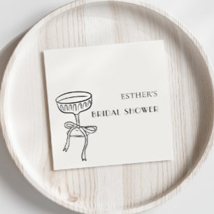 Serviette En Papier Décor de fête prénuptiale au champagne avec nœud m
