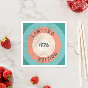 Serviette En Papier Décor de fête vintage 1976 50e anniversaire - Limi