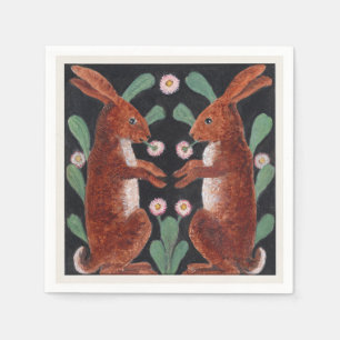 Serviette En Papier Décor de fleurs de printemps de style antique repr