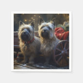 Serviette En Papier Décor de Noël de Cairn Terrier Snowy Sleigh (Devant)