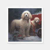 Serviette En Papier Décor de Noël de caniche Snowy (Devant)