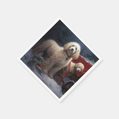 Serviette En Papier Décor de Noël de caniche Snowy (Coin)
