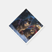 Serviette En Papier Décor de Noël Lapphund Snowy Sleigh (Coin)