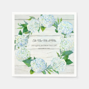 Serviette En Papier Décor de réception de mariage bois avec blanc Hydr