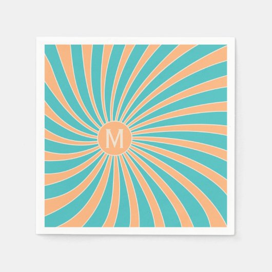 Serviette En Papier Décor de solarium de style bracelet et turquoise (Devant)