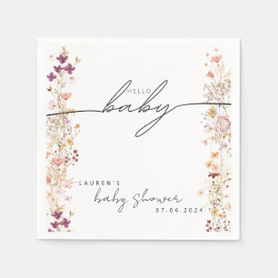 Serviette En Papier Décor de table de baby showers à fleurs Boho