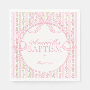 Serviette En Papier Décor de table de baptême floral fantaisie vintage