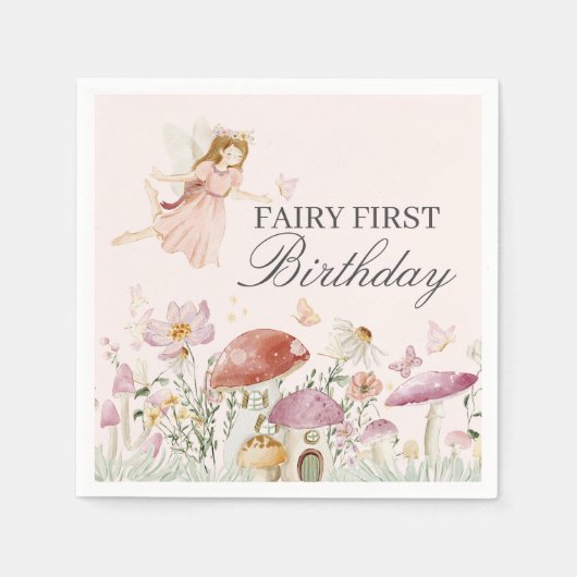 Serviette En Papier Décor de table Fairy First Birthday Party (Devant)