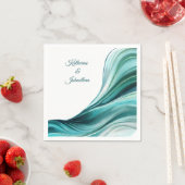 Serviette En Papier Décor de table Mariage moderne Emerald Green- (En situation)