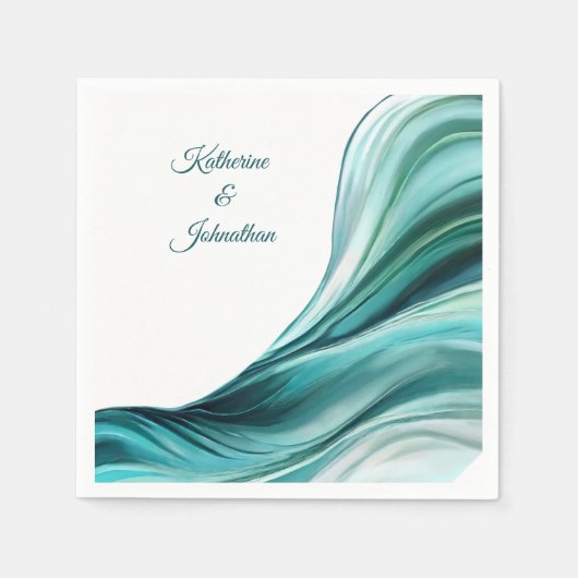 Serviette En Papier Décor de table Mariage moderne Emerald Green- (Devant)