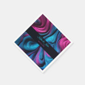 Serviette En Papier Décor de table moderne bleu et rose (Coin)