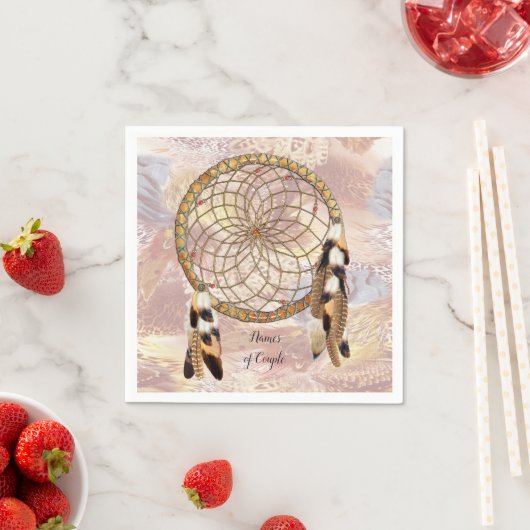 Serviette En Papier Décor Mariage Dream Catcher (En situation)