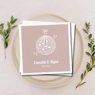 Serviette En Papier Décor Mariage Retro Dusty Rose Disco