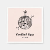 Serviette En Papier Décor Mariage Retro Pink Disco (Devant)