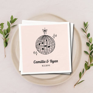 Serviette En Papier Décor Mariage Retro Pink Disco