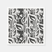 Serviette En Papier Décor moderne Abstrait noir blanc ornement mosaïqu (Devant)