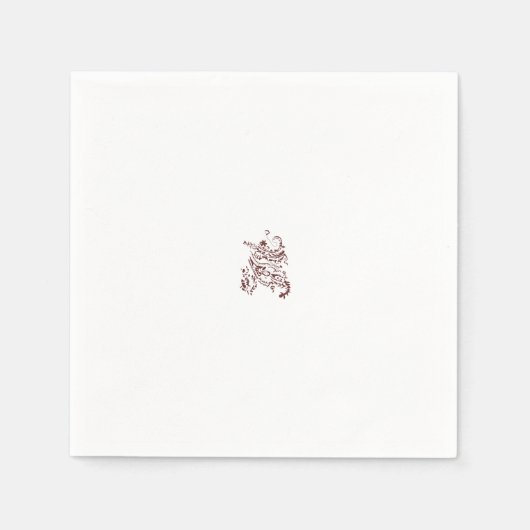 Serviette En Papier Décor rouge orangé (Devant)