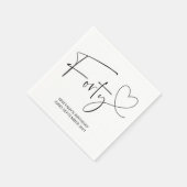 Serviette En Papier Décor simple noir et blanc 40e anniversaire (Coin)