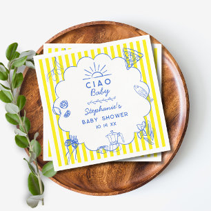 Serviette En Papier Décor Sur Mesure Ciao Baby Italien À Thème Baby sh