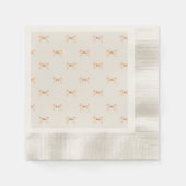 Serviette En Papier Décor table de vacances | Gold Bow Pastel Beige (Devant)