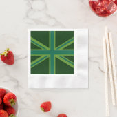 Serviette En Papier Décor turquoise vert Royaume-Uni Union Jack (En situation)