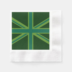 Serviette En Papier Décor turquoise vert Royaume-Uni Union Jack