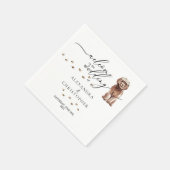 Serviette En Papier Décoration Boisson Marron Cavapoo Chien Bienvenue (Coin)