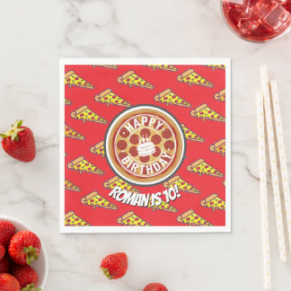 Serviette En Papier Décoration d'anniversaire Pizza Party | Thème de t