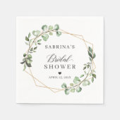 Serviette En Papier Décoration de douche de mariée avec feuilles d'euc (Devant)