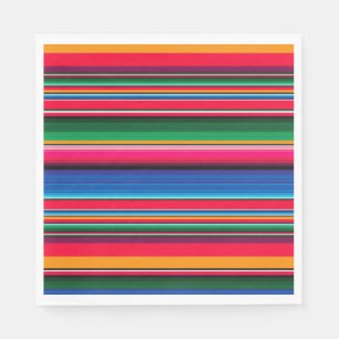 Serviette En Papier Décoration de fête colorée de serape mexicain