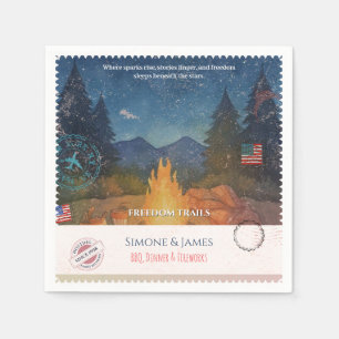 Serviette En Papier Décoration de fête de feu de camp des sentiers de