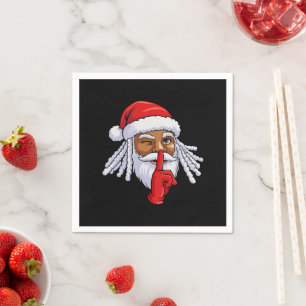 Serviette En Papier Décoration de fête de Noël du Père Noël afro-améri