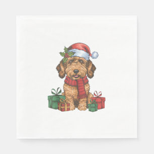 Serviette En Papier Décoration de fête de Noël Père Noël Labradoodle C