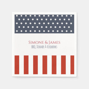 Serviette En Papier Décoration de fête du 4 juillet avec drapeau améri