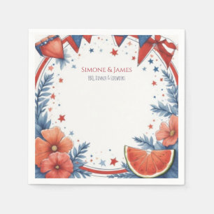 Serviette En Papier Décoration de fête du 4 juillet pour l'été pastèqu