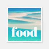 Serviette En Papier Décoration de fête thème plage côtière bleu océan (Devant)