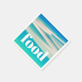 Serviette En Papier Décoration de fête thème plage côtière bleu océan (Coin)