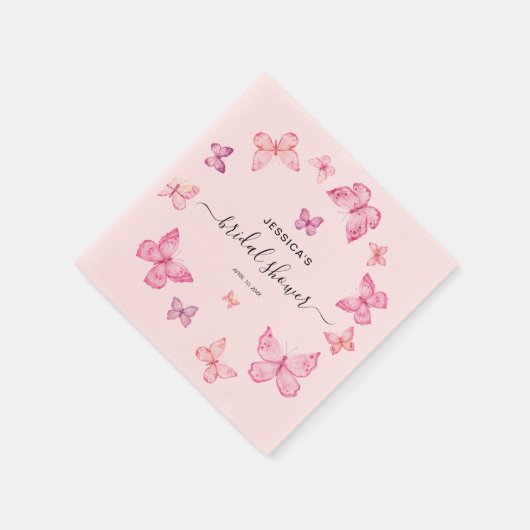 Serviette En Papier Décoration de mariage papillon (Coin)