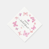 Serviette En Papier Décoration de mariage papillon (Coin)