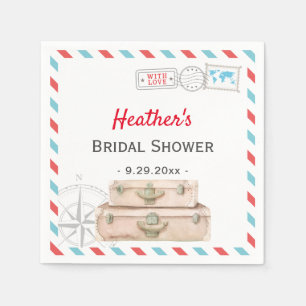 Serviette En Papier Décoration de table de douche de mariage de voyage